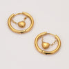 Wholesale Fashion Retro European Style Geometric Stainless Steel 18K Electroplated Earrings For Women