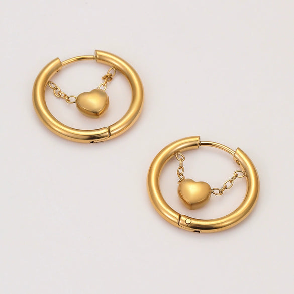 Wholesale Fashion Retro European Style Geometric Stainless Steel 18K Electroplated Earrings For Women