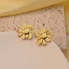 Wholesale Fashion Retro Geometric Stainless Steel Earrings With Stamping Treatment