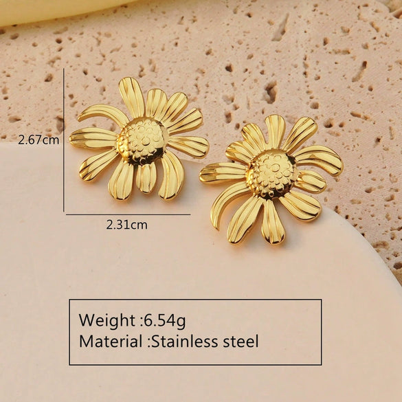 Wholesale Fashion Retro Geometric Stainless Steel Earrings With Stamping Treatment