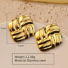 Wholesale Fashion Retro Geometric Stainless Steel Earrings With Stamping Treatment