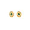 Wholesale Fashion Retro Gold Electroplated Stainless Steel Geometric Sunshaped Women's Earrings With Natural Stones
