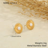 Wholesale Fashion Retro Gold Electroplated Stainless Steel Geometric Sunshaped Women's Earrings With Natural Stones