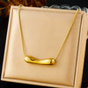 Wholesale Fashion Retro Gold Plated Stainless Steel Geometric Heart Shape Pendant Snake Bone Chain Necklace For Women