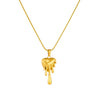 Wholesale Fashion Retro Gold Plated Stainless Steel Geometric Heart Shape Pendant Snake Bone Chain Necklace For Women