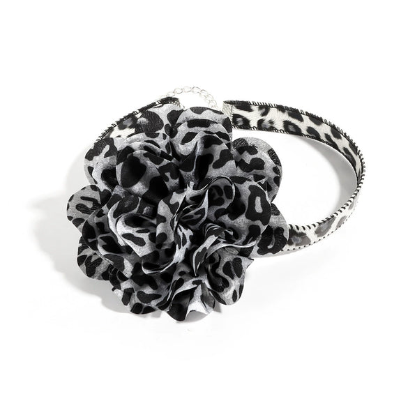 Wholesale Fashion Retro Leopard Pucloth Flower Electroplated Neck Chain For Women