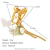 Wholesale Fashion Retro Medieval Jewelry Stainless Steel 18K Gold Plated Tassel Open Ring With Flower Pattern And Electroplating