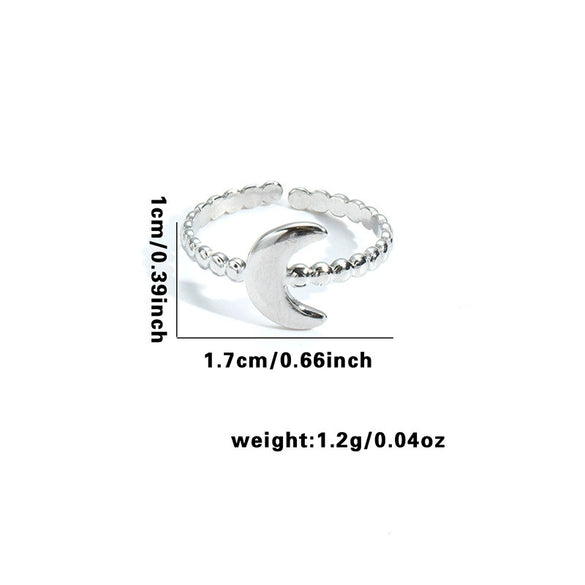 Wholesale Fashion Retro Multilayer Titanium Steel Ring With Crown Moon Heart Flower Leaf Letter Number Text Shape For Women