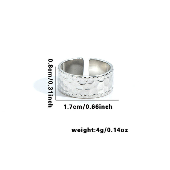 Wholesale Fashion Retro Multilayer Titanium Steel Ring With Crown Moon Heart Flower Leaf Letter Number Text Shape For Women