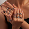 Wholesale Fashion Retro Multilayer Titanium Steel Ring With Crown Moon Heart Flower Leaf Letter Number Text Shape For Women