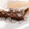 Wholesale Fashion Retro Multilayer Titanium Steel Ring With Crown Moon Heart Flower Leaf Letter Number Text Shape For Women