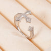 Wholesale Fashion Retro Simple Love Copper Ring Inlaid Zircon With Geometric Pattern And Electroplating For Women