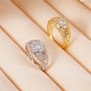 Wholesale Fashion Retro Simple Love Copper Ring Inlaid Zircon With Geometric Pattern And Electroplating For Women