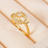 Wholesale Fashion Retro Simple Love Copper Ring Inlaid Zircon With Geometric Pattern And Electroplating For Women
