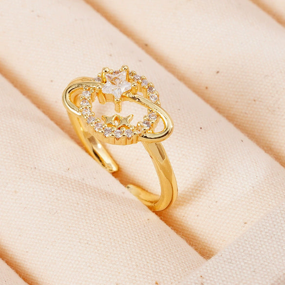 Wholesale Fashion Retro Simple Love Copper Ring Inlaid Zircon With Geometric Pattern And Electroplating For Women