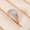 Wholesale Fashion Retro Simple Love Copper Ring Inlaid Zircon With Geometric Pattern And Electroplating For Women