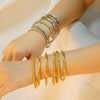 Wholesale Fashion Retro Style Stainless Steel Geometric Bracelet With Electroplating