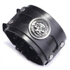 Wholesale Fashion Retro Wide Leather Alloy Bracelet With Animal Zodiac Pattern For Men