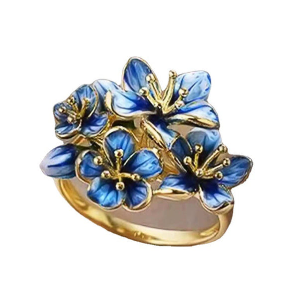 Wholesale Fashion Rings Metal Blooming Flowers Minimalist Style Electroplating Unisex Jewelry
