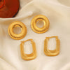 Wholesale Fashion Round Geometric Oval Titanium Steel Earrings For Women Electroplated With 18K Gold