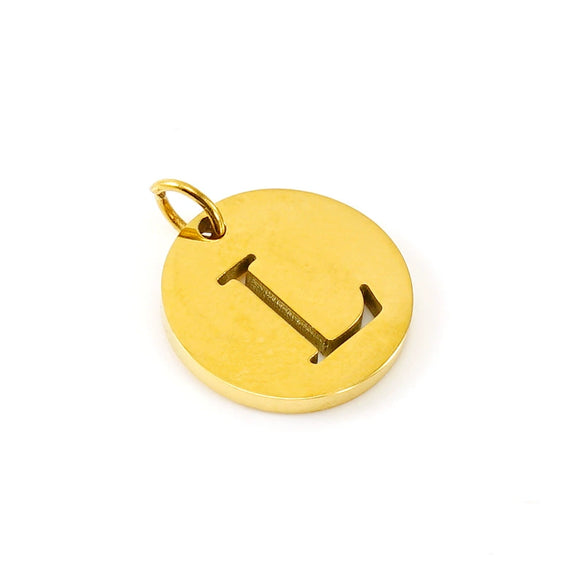 Wholesale Fashion Round Hollow English Letter Pendant In Titanium Steel With Cutting Process