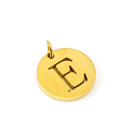 Wholesale Fashion Round Hollow English Letter Pendant In Titanium Steel With Cutting Process