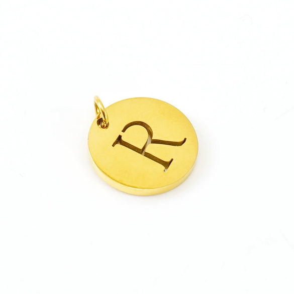 Wholesale Fashion Round Hollow English Letter Pendant In Titanium Steel With Cutting Process