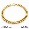 Wholesale Fashion Simple Hip Hop Unisex Titanium Steel Electroplating Treatment Side Flat Chain Geometry Pattern Jewelry Bracelet