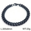 Wholesale Fashion Simple Hip Hop Unisex Titanium Steel Electroplating Treatment Side Flat Chain Geometry Pattern Jewelry Bracelet