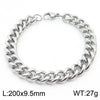 Wholesale Fashion Simple Hip Hop Unisex Titanium Steel Electroplating Treatment Side Flat Chain Geometry Pattern Jewelry Bracelet