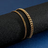 Wholesale Fashion Simple Hip Hop Unisex Titanium Steel Electroplating Treatment Side Flat Chain Geometry Pattern Jewelry Bracelet