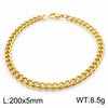 Wholesale Fashion Simple Hip Hop Unisex Titanium Steel Electroplating Treatment Side Flat Chain Geometry Pattern Jewelry Bracelet