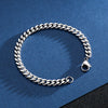 Wholesale Fashion Simple Hip Hop Unisex Titanium Steel Electroplating Treatment Side Flat Chain Geometry Pattern Jewelry Bracelet