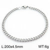Wholesale Fashion Simple Hip Hop Unisex Titanium Steel Electroplating Treatment Side Flat Chain Geometry Pattern Jewelry Bracelet