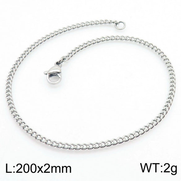 Wholesale Fashion Simple Hip Hop Unisex Titanium Steel Electroplating Treatment Side Flat Chain Geometry Pattern Jewelry Bracelet