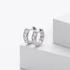 Wholesale Fashion Simple Basic Geometric Circle Shape Inlaid Zircon 925 Sterling Silver Women's Ear Buckle Earrings