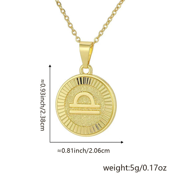 Wholesale Fashion Simple Constellation Necklace Pendant Copper Electroplated For Men And Women
