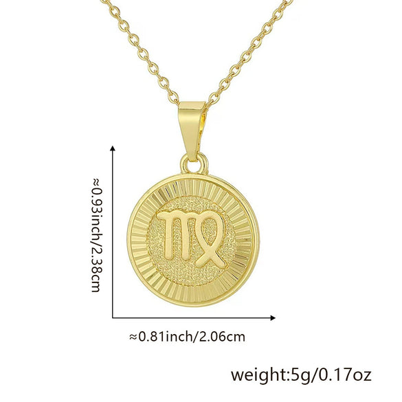 Wholesale Fashion Simple Constellation Necklace Pendant Copper Electroplated For Men And Women