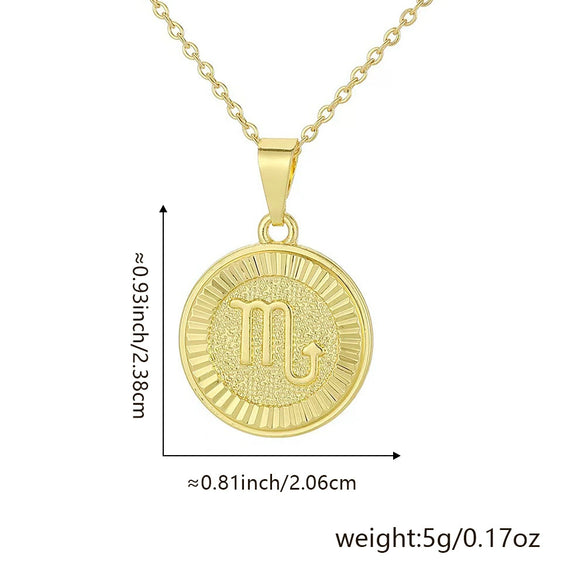 Wholesale Fashion Simple Constellation Necklace Pendant Copper Electroplated For Men And Women