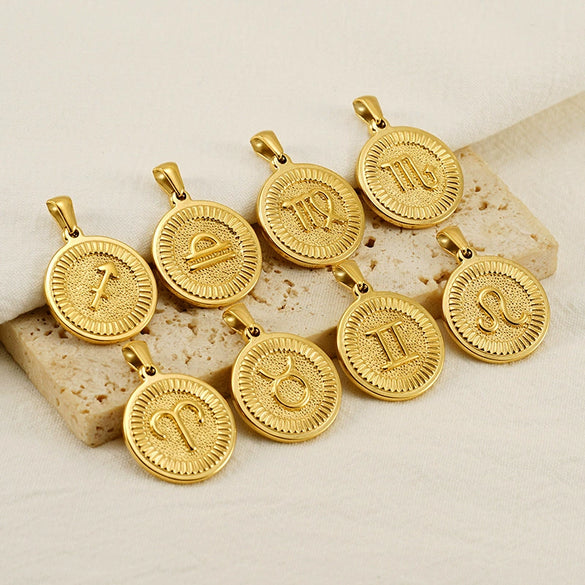 Wholesale Fashion Simple Constellation Pendant Necklace For Men And Women Made Of Stainless Steel With Electroplating Treatment