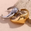 Wholesale Fashion Simple Curved Stainless Steel 18K Gold Plated Bracelet For Women