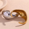 Wholesale Fashion Simple Curved Stainless Steel 18K Gold Plated Bracelet For Women