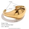Wholesale Fashion Simple Curved Stainless Steel 18K Gold Plated Bracelet For Women