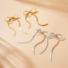Wholesale Fashion Simple Cute Bow Goldplated Stainless Steel Earrings