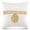 Wholesale Fashion Simple Geometric Copper Bead Stackable Elastic Bracelets Electroplated With 18K Gold For Unisex And Women