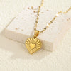 Wholesale Fashion Simple Geometric Heart Shaped Stainless Steel Pendant Necklace For Women With Vacuum Plating