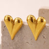 Wholesale Fashion Simple Heart Shape Geometric Stainless Steel Electroplated 18K Gold Women's Earrings