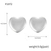 Wholesale Fashion Simple Heart Shape Geometric Stainless Steel Electroplated 18K Gold Women's Earrings