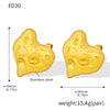 Wholesale Fashion Simple Heart Shape Geometric Stainless Steel Electroplated 18K Gold Women's Earrings