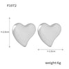 Wholesale Fashion Simple Heart Shape Geometric Stainless Steel Electroplated 18K Gold Women's Earrings